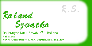 roland szvatko business card